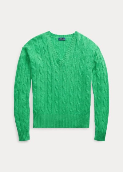 Sueter Polo Ralph Lauren Mujer Verdes - Cable-Knit Cashmere - TAWBO7653